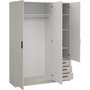 Voir la diapositive 3 : MARKET24 Armoire VEGA - Décor cachemire - 3 portes + 3 tiroirs - L 147 x P 49,8 x H 200,4 cm