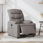 VIDAXL Fauteuil de massage inclinable electrique Taupe Tissu