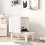 VIDAXL Maison pour chat Blanc 60x36x60 cm Bois de pin massif