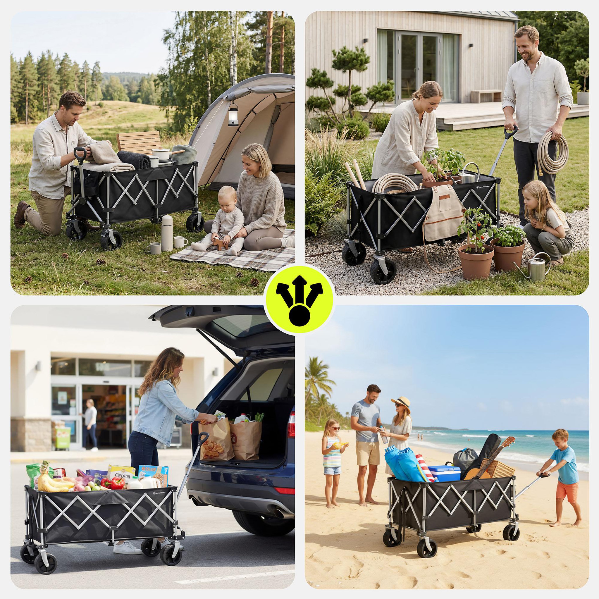 Voir la diapositive 2 : HYPERMOTION Chariot de Transport Pliable HyperMotion XXL 250 L, Acier Renforcé, Charge Max. 100 kg