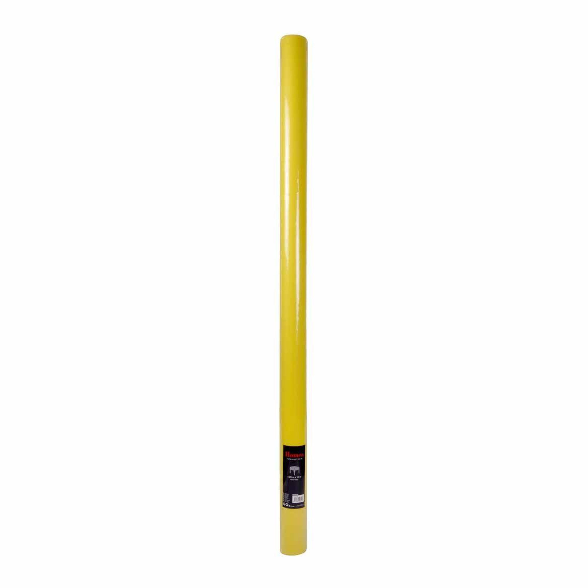 Voir la diapositive 2 : HOMEA Nappe plastique  intissé  1,20x10m jaune
