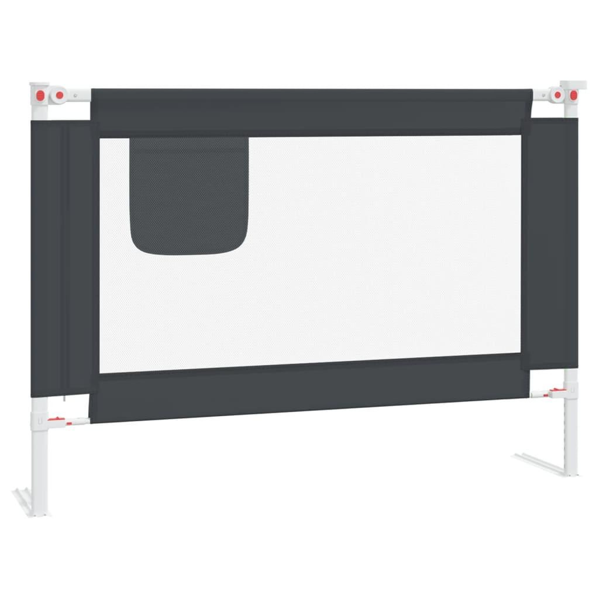 Voir la diapositive 2 : VIDAXL Barriere de securite de lit d'enfant Gris fonce 90x25 cm Tissu