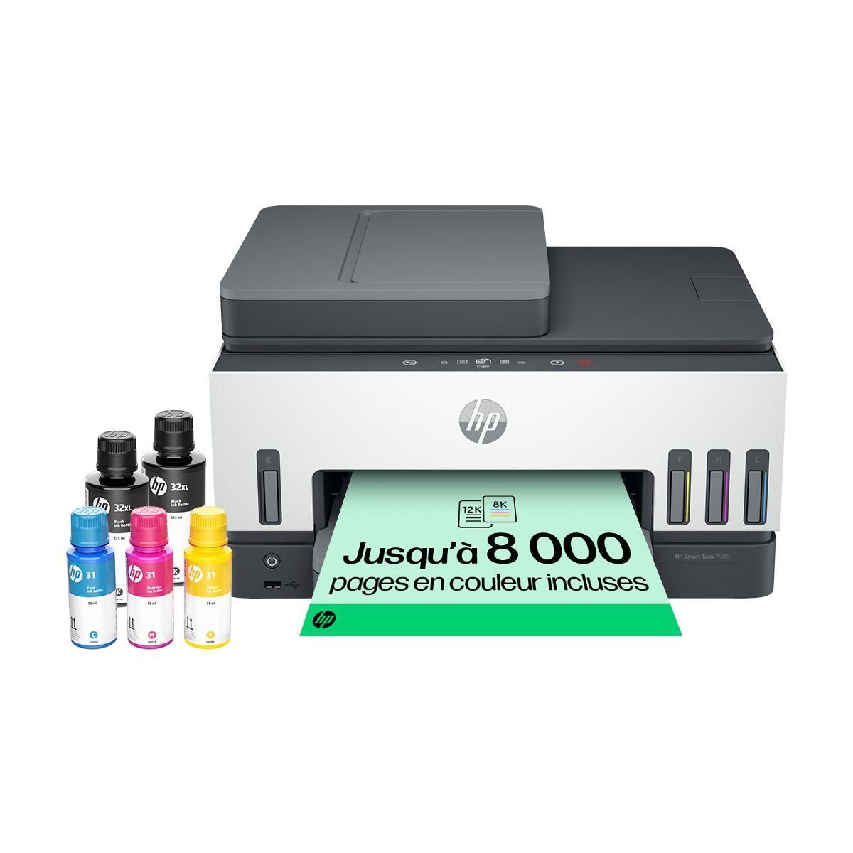 HP Imprimante jet d'encre Smart Tank Plus 7605