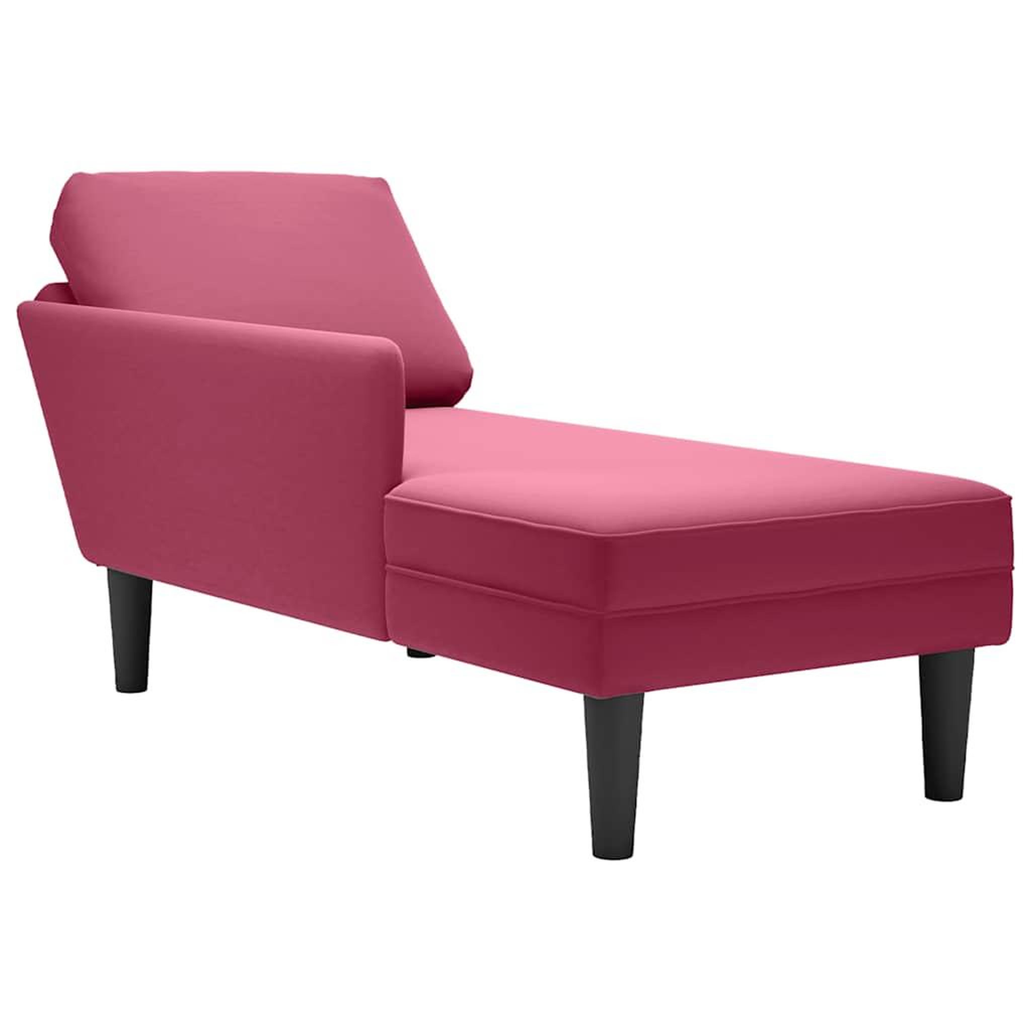 VIDAXL Fauteuil long avec coussin et accoudoir droit rouge bordeaux