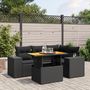Voir la diapositive 1 : VIDAXL Salon de jardin 5 pcs avec coussins noir resine tressee