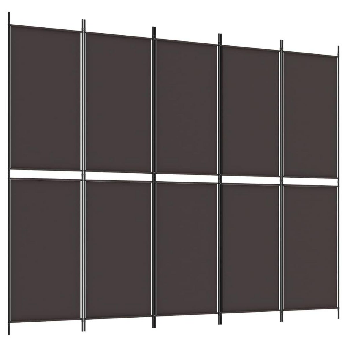 VIDAXL Cloison de separation 5 panneaux Marron 250x200 cm Tissu
