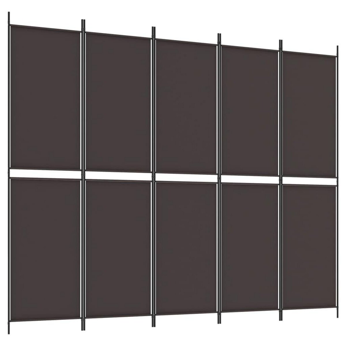 VIDAXL Cloison de separation 5 panneaux Marron 250x200 cm Tissu