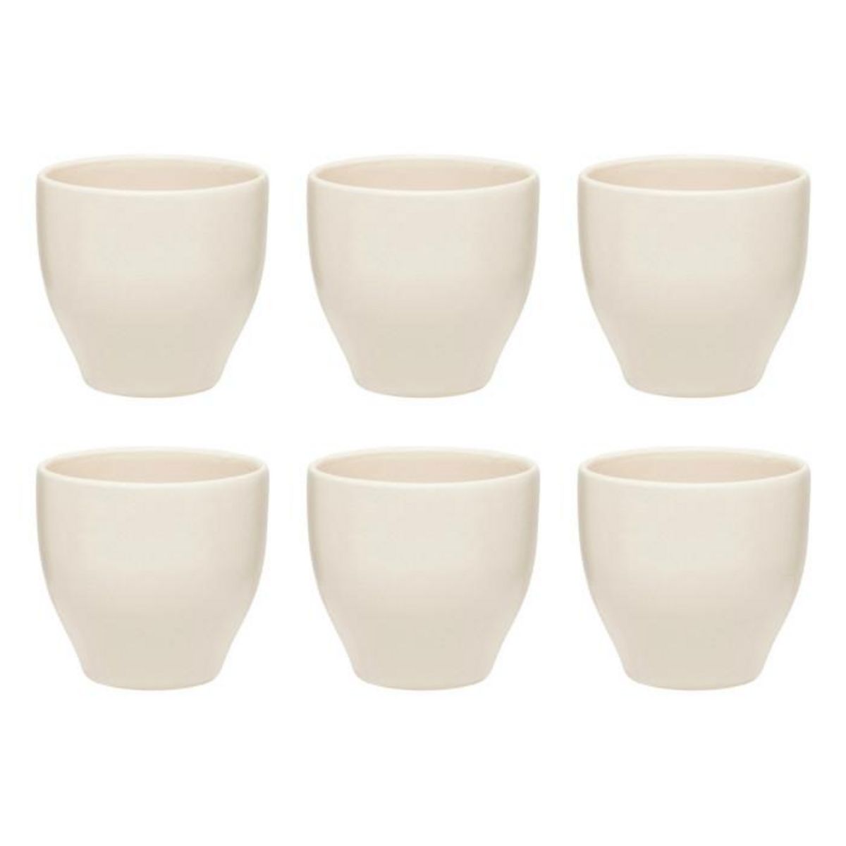 SECRET DE GOURMET Lot de 6 Tasses à Café en Céramique  Maé  11cl Blanc
