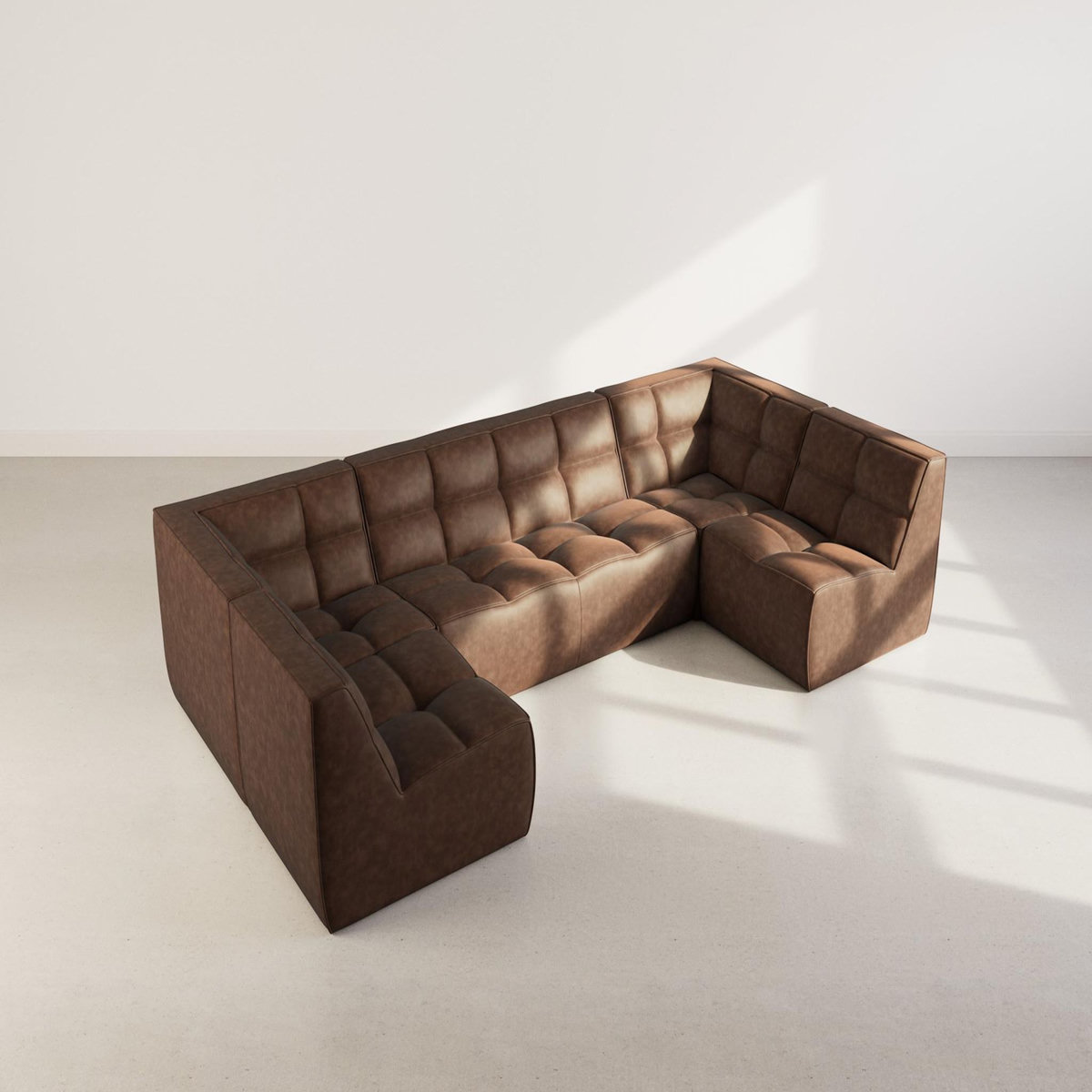 LISA DESIGN Alya - canapé modulable panoramique 7 places en simili