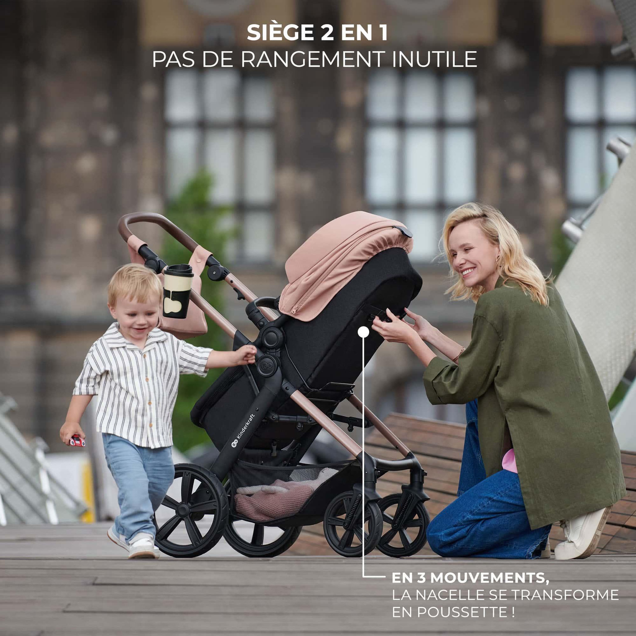 Voir la diapositive 3 : KINDERKRAFT Poussette 4en1 moov 2 pratique et confortable