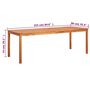 Voir la diapositive 6 : VIDAXL Table de jardin 215x90x74 cm Bois d'acacia massif
