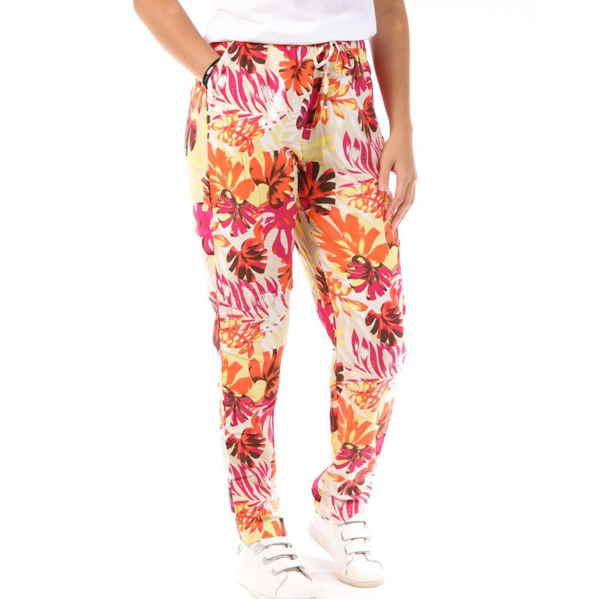 Only Pantalon  à fleurs Femme Only Nova Life. Coloris disponibles : Orange