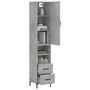 Voir la diapositive 3 : VIDAXL Buffet haut Gris beton 34,5x34x180 cm Bois d'ingenierie