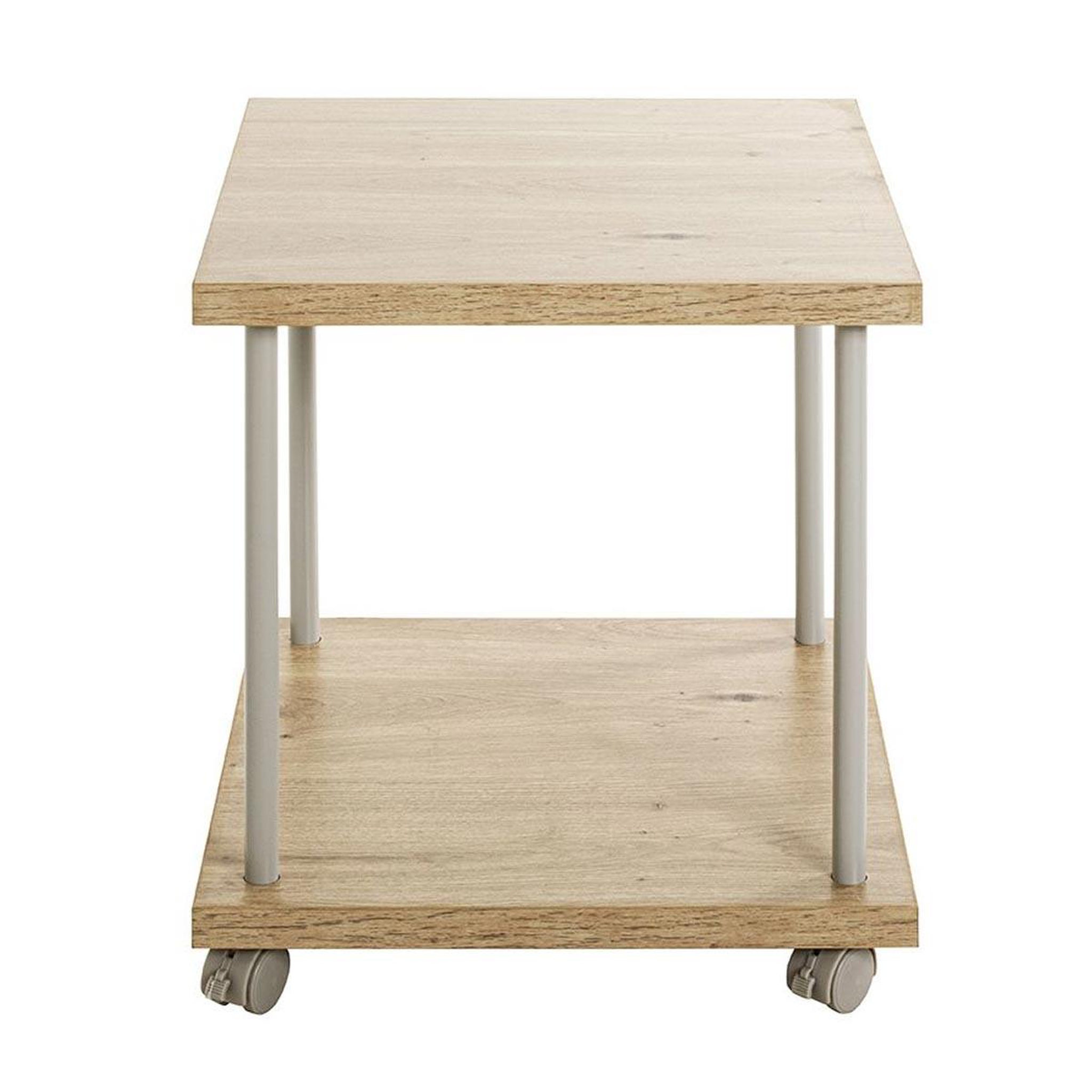 Voir la diapositive 2 : Paris Prix Table d'appoint à roulettes  ilona  45cm naturel & gris