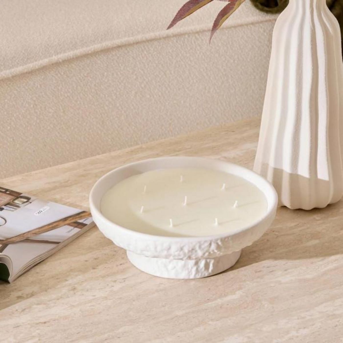 ATMOSPHERA Bougie Parfumée en Céramique  Stony  400g Vanille