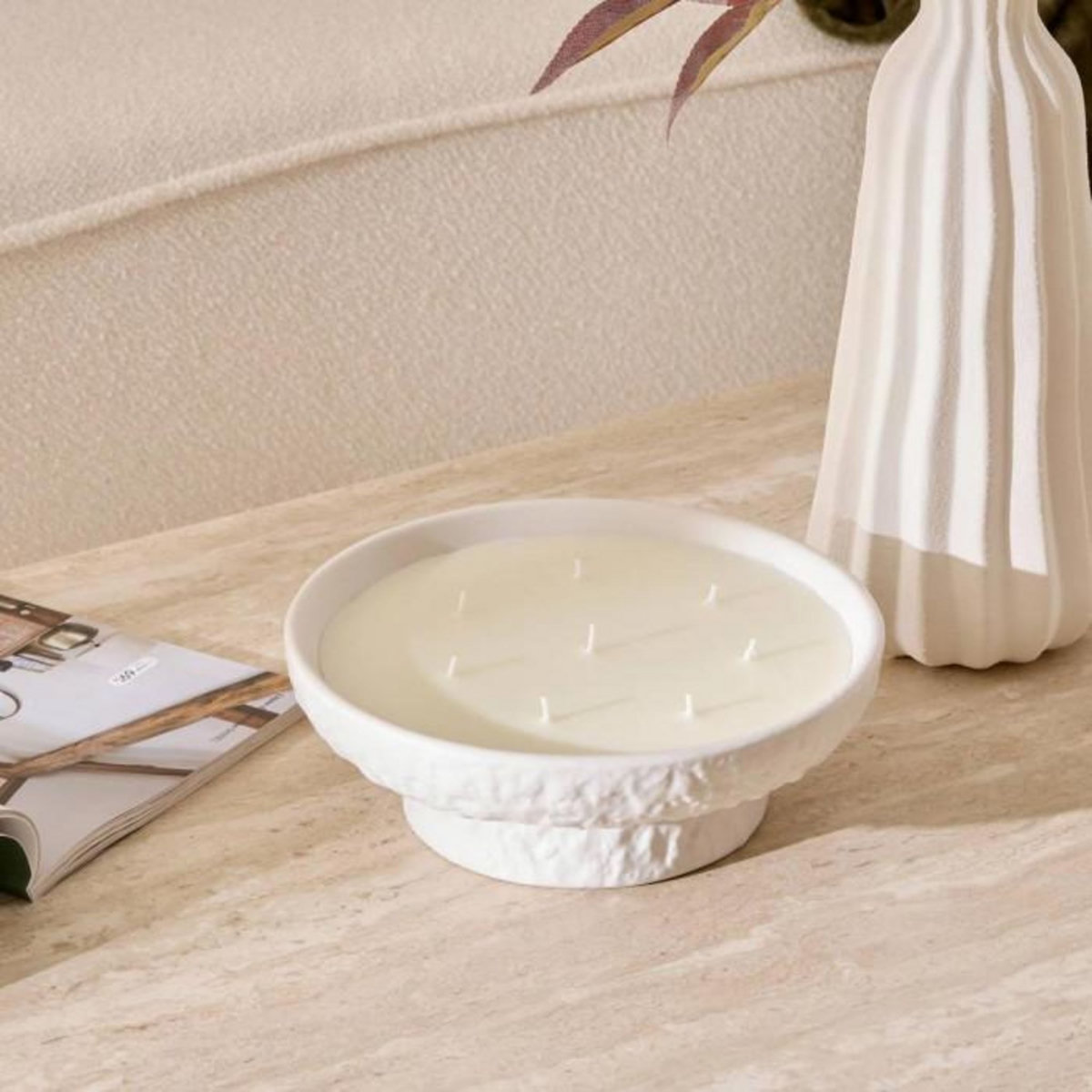 ATMOSPHERA Bougie Parfumée en Céramique  Stony  400g Vanille