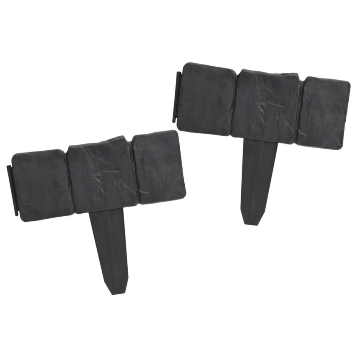 VIDAXL Cloture de jardin/pelouse plastique aspect de pierre 41 pcs 10m