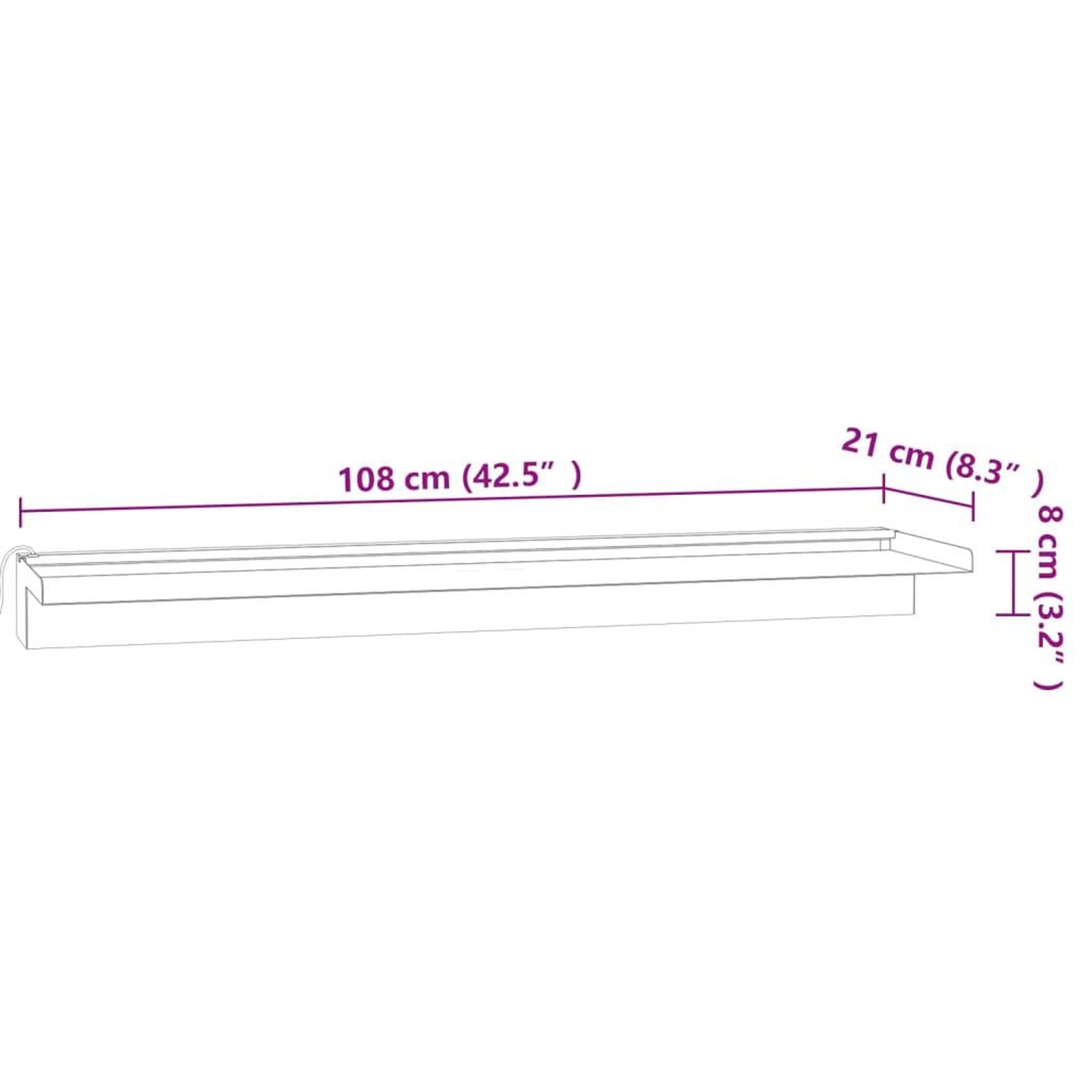 Voir la diapositive 6 : VIDAXL Deversoir pour cascade avec LED RVB Inox 108 cm