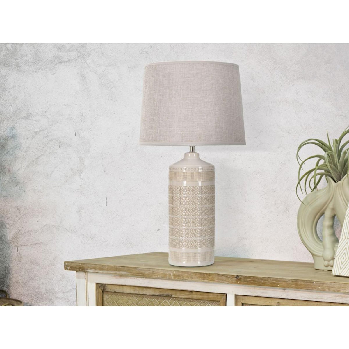 Paris Prix Lampe à Poser en Céramique  Graphs  55cm Crème
