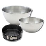 ZENKER Lot comprenant 1 Moule à manqué, 1 spatule Zenker et 2 bols à mixer en inox Fackelmann