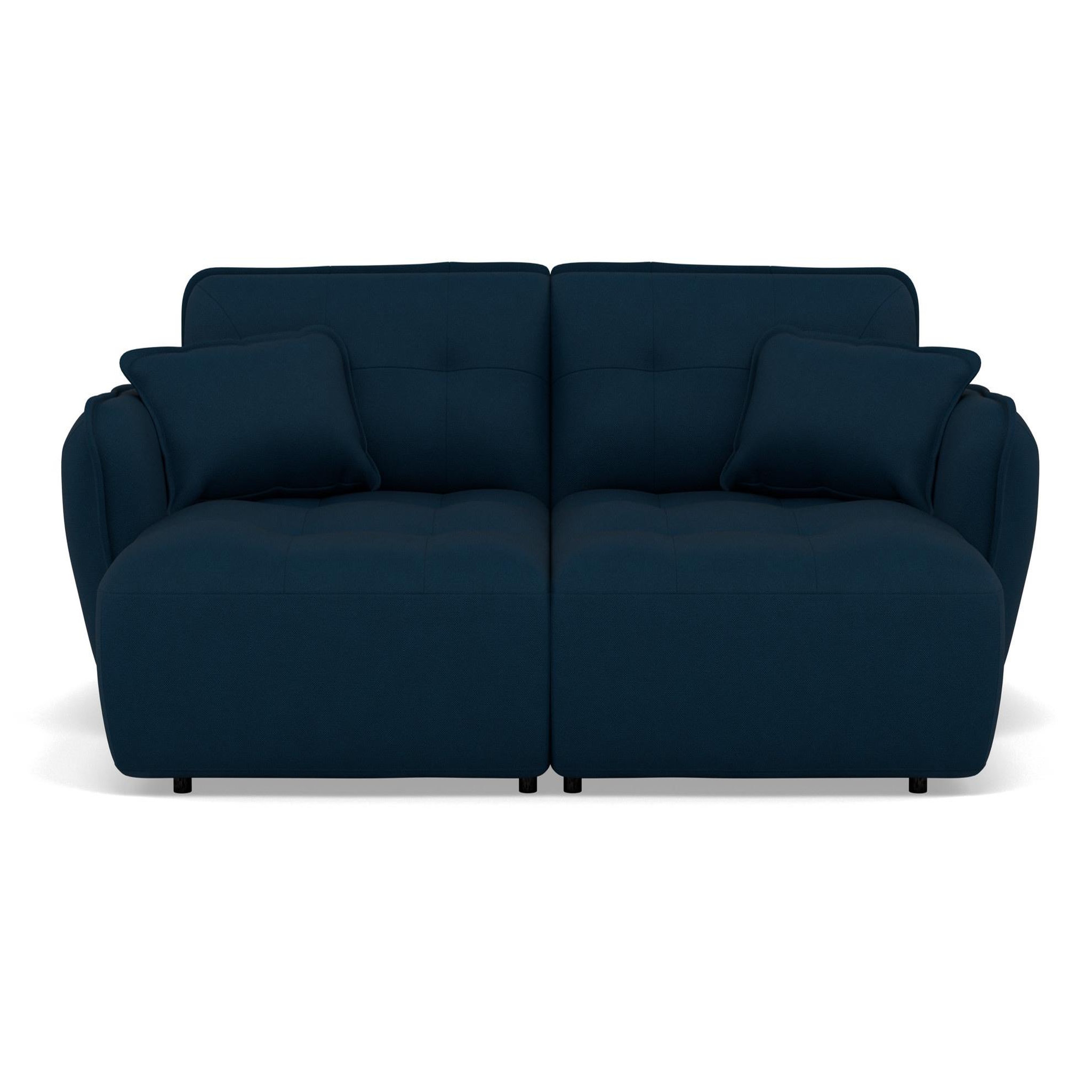Voir la diapositive 5 : BEST MOBILIER Thais - canapé droit 4 places avec double méridienne assise profonde en tissu texturé