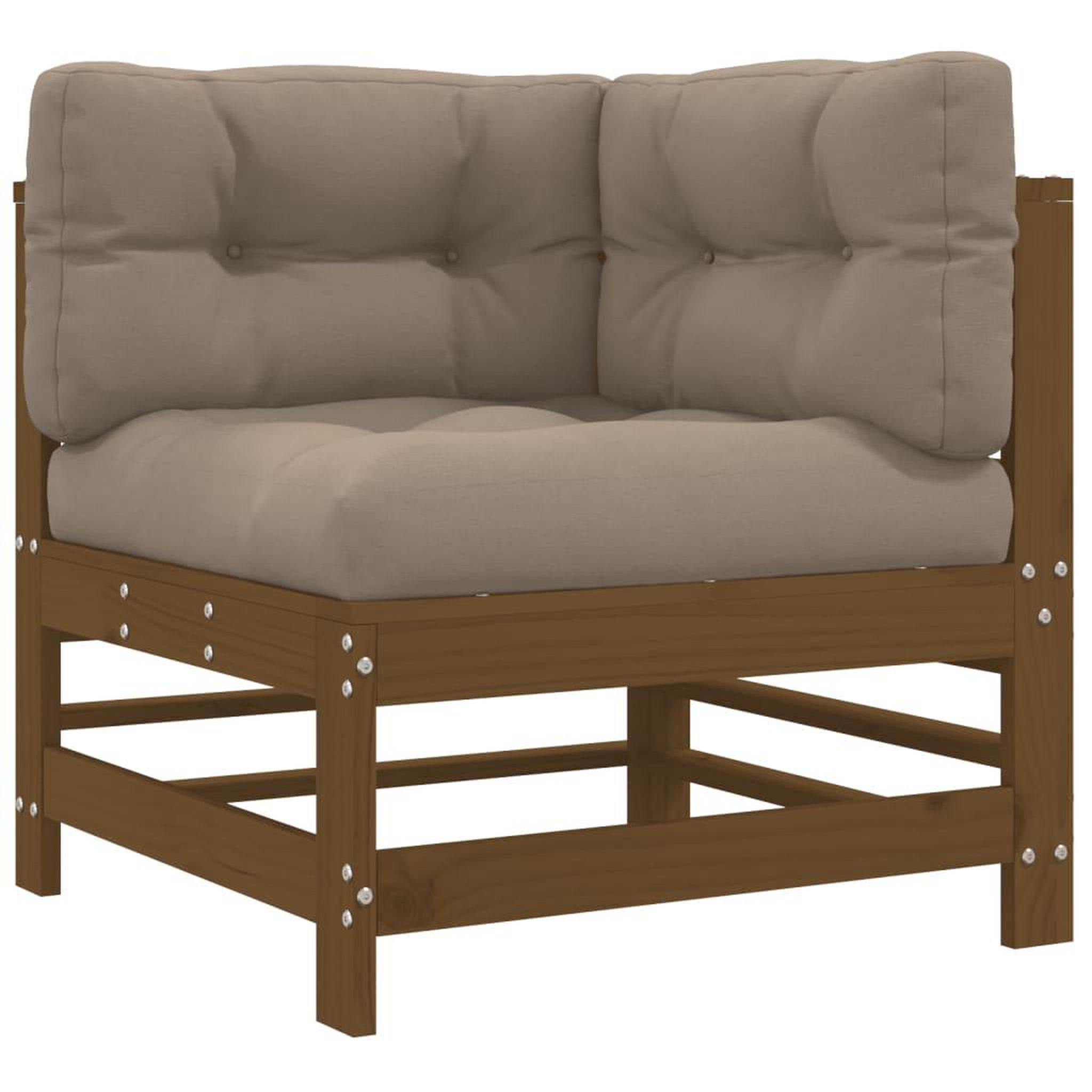 Voir la diapositive 4 : VIDAXL Canapes d'angle et coussins 2pcs marron miel bois de pin massif