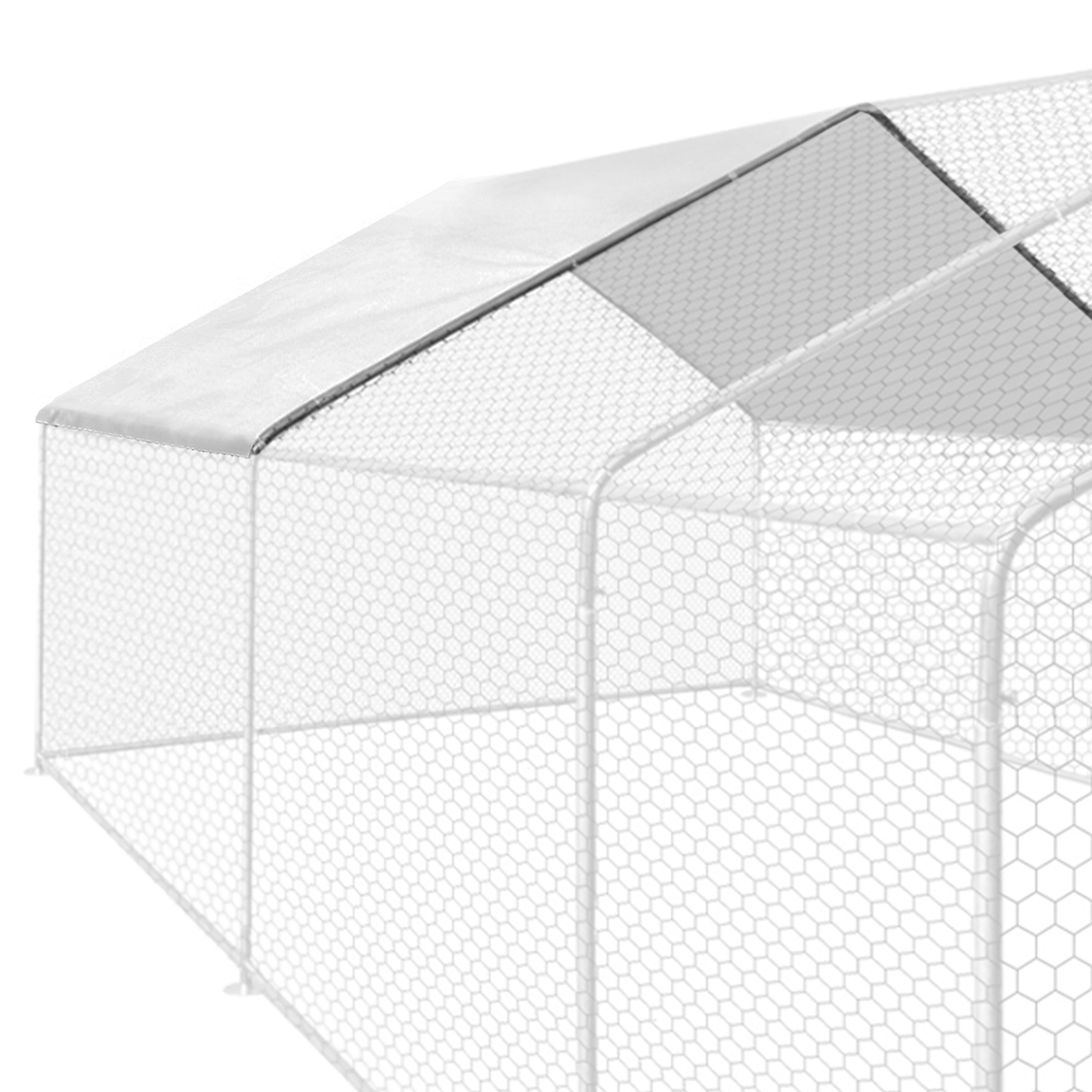 Voir la diapositive 4 : ID MARKET Bâche waterproof blanche 3,4x1.90 m 150 gr pour enclos poulaillers
