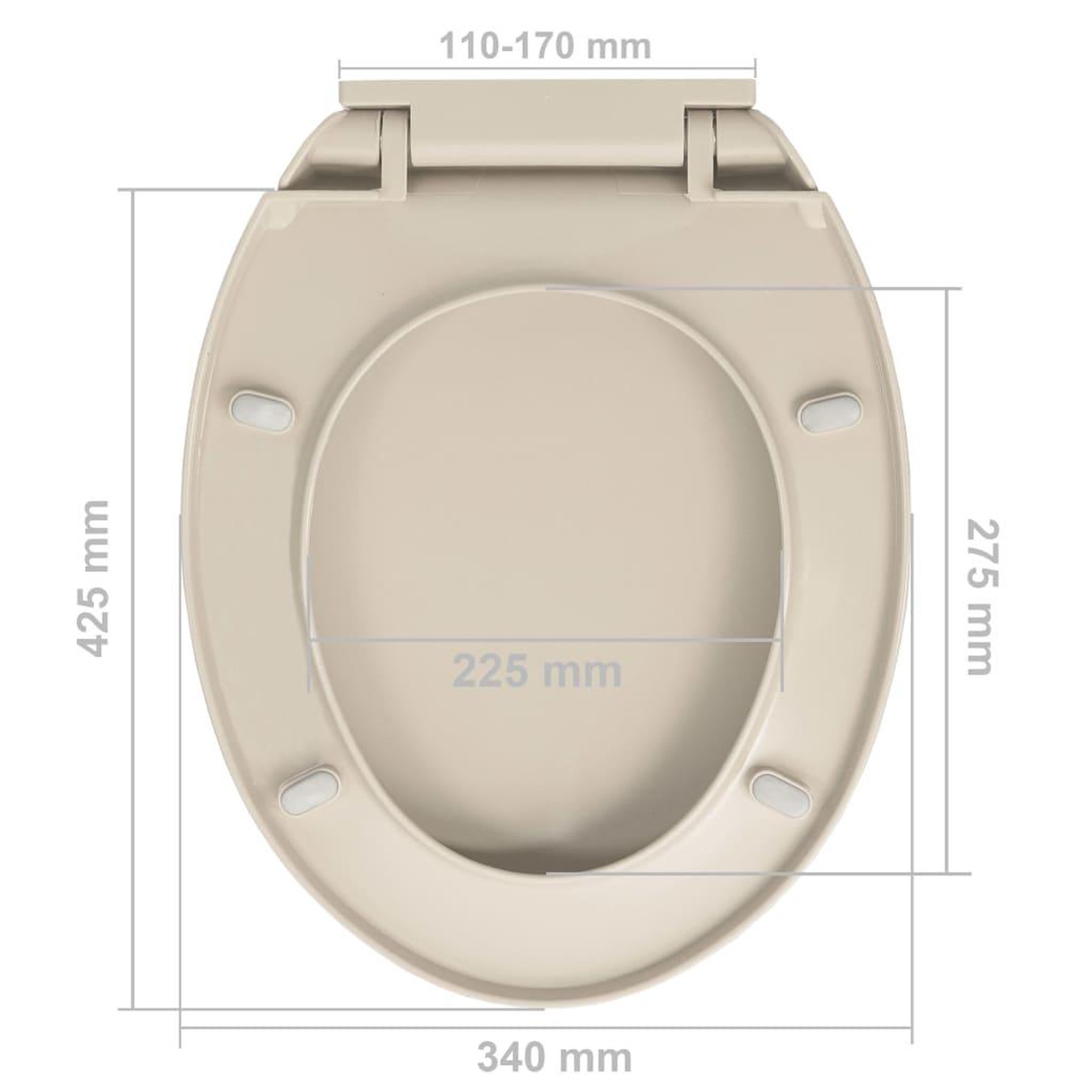 Voir la diapositive 6 : VIDAXL Siege de toilette a fermeture en douceur Abricot Ovale