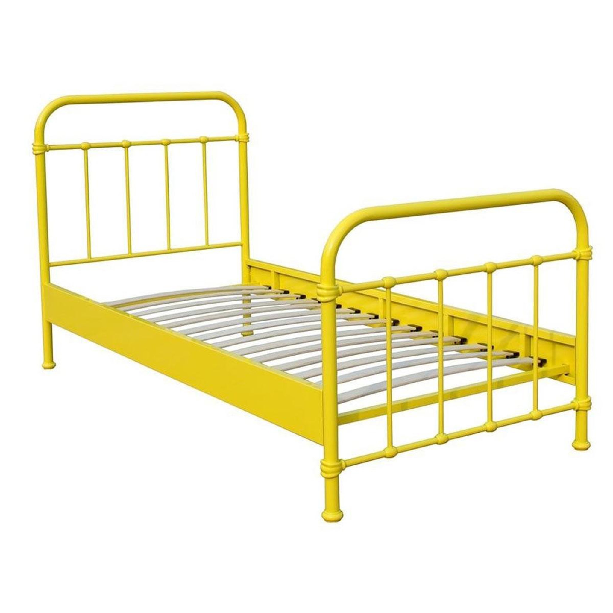 Voir la diapositive 2 : Paris Prix Lit enfant métal  new york  90x200cm jaune