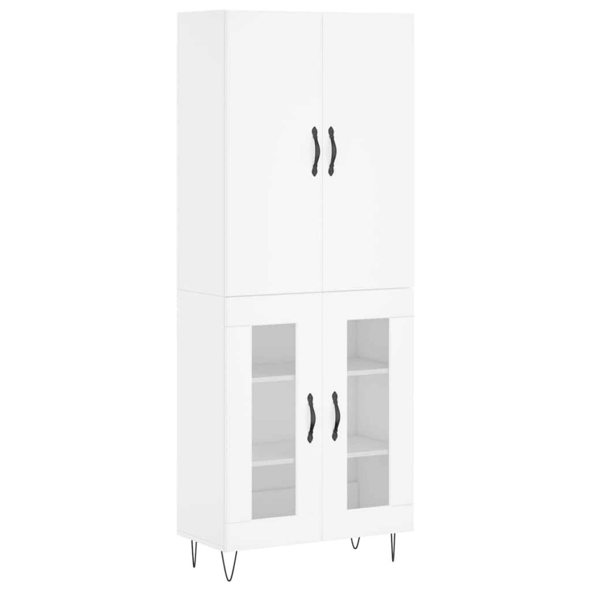 Voir la diapositive 2 : VIDAXL Buffet haut Blanc 69,5x34x180 cm Bois d'ingenierie
