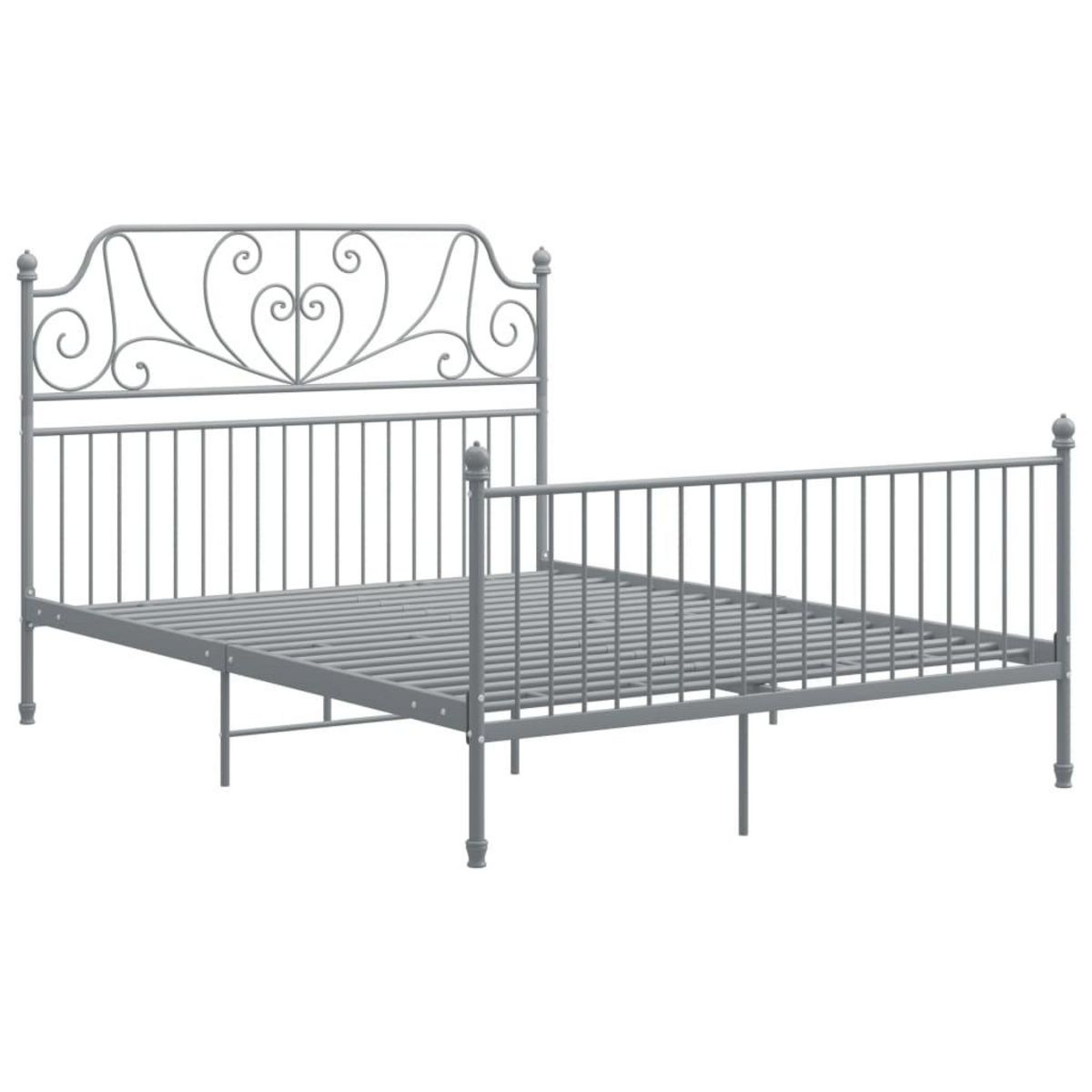 VIDAXL Cadre de lit sans matelas gris metal 160x200 cm