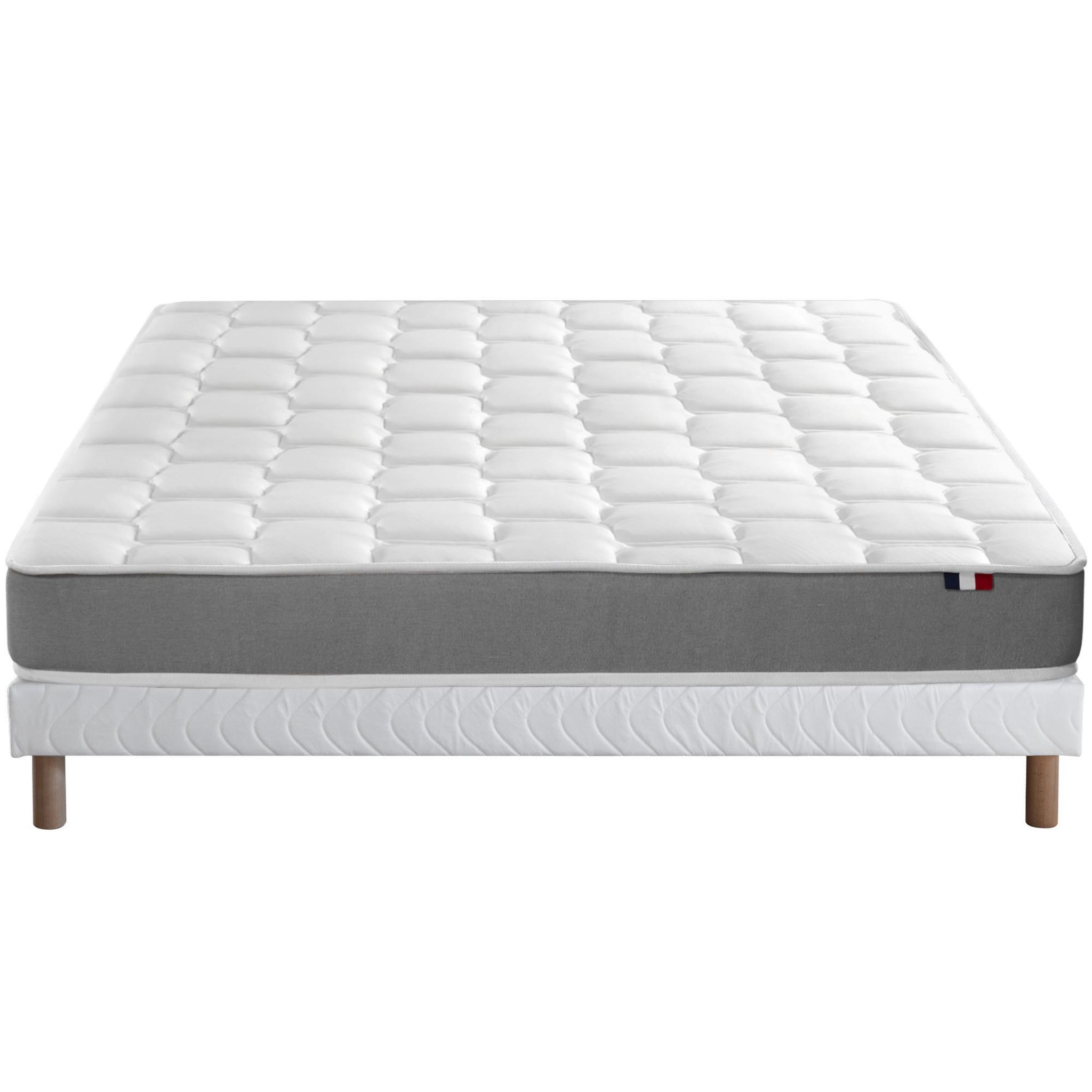 Voir la diapositive 1 : IDLITERIE Ensemble matelas mousse haute résilience CIRRUS avec sommier - confort français