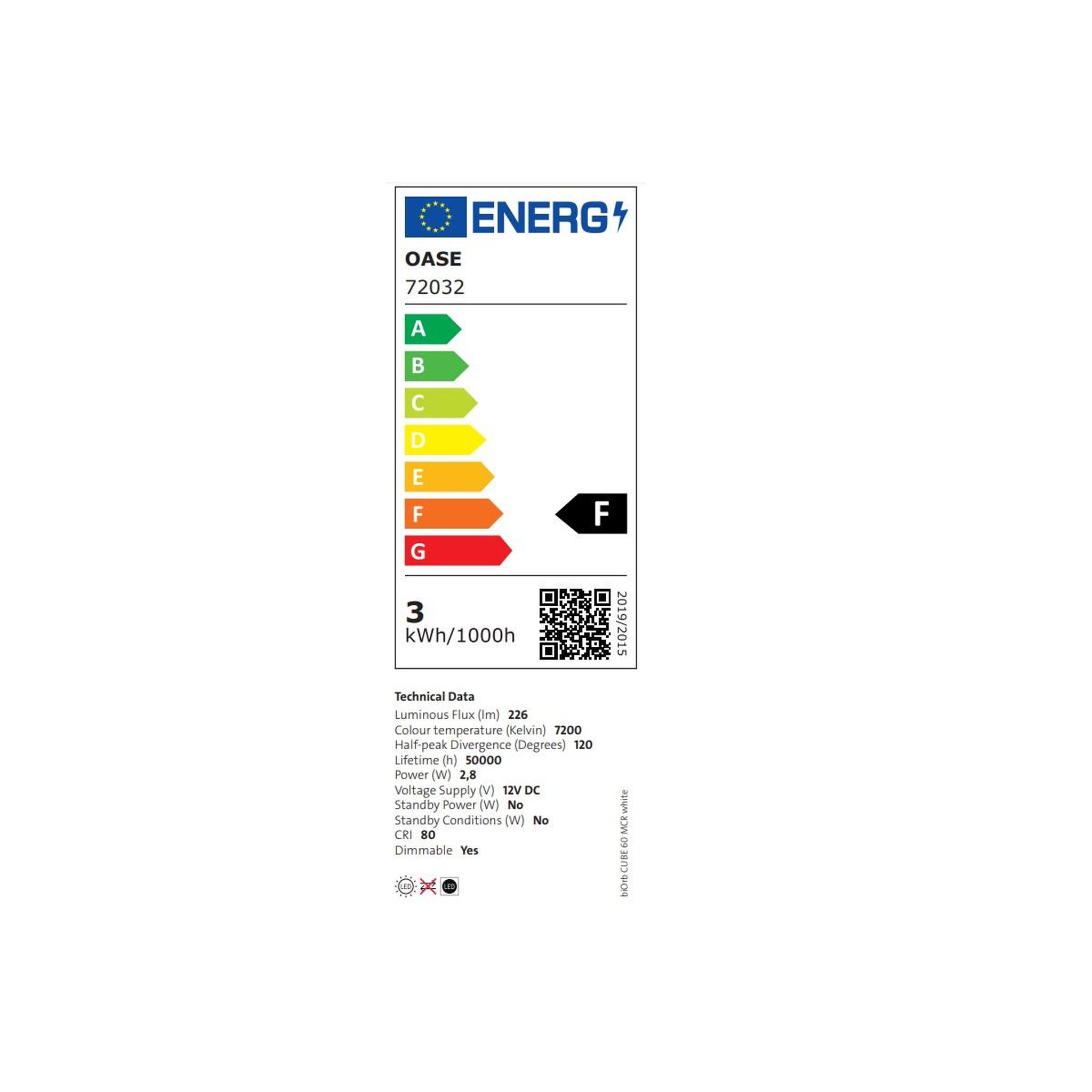 Voir la diapositive 2 : Oase Aquarium 15l led blanc - flow 15 mcr white