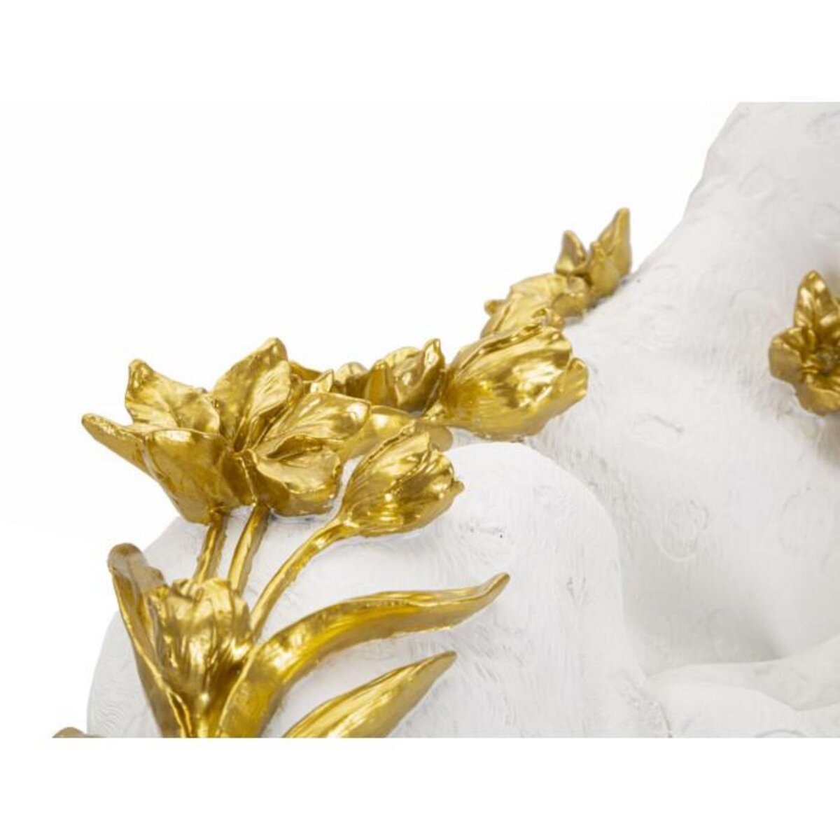 Paris Prix Statue Déco en Résine  Léopard Couché  53cm Blanc