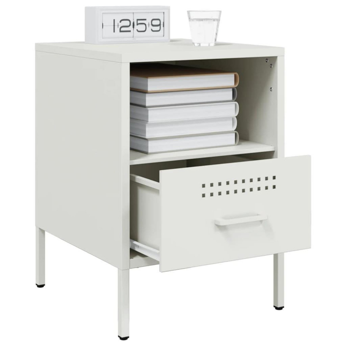 VIDAXL Table de chevet blanc 36x39x50,5 cm acier