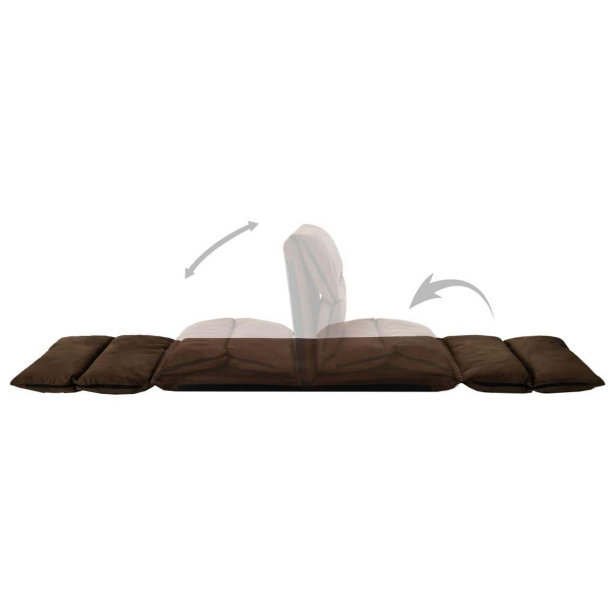 VIDAXL Chaise pliable de sol Marron Microfibre