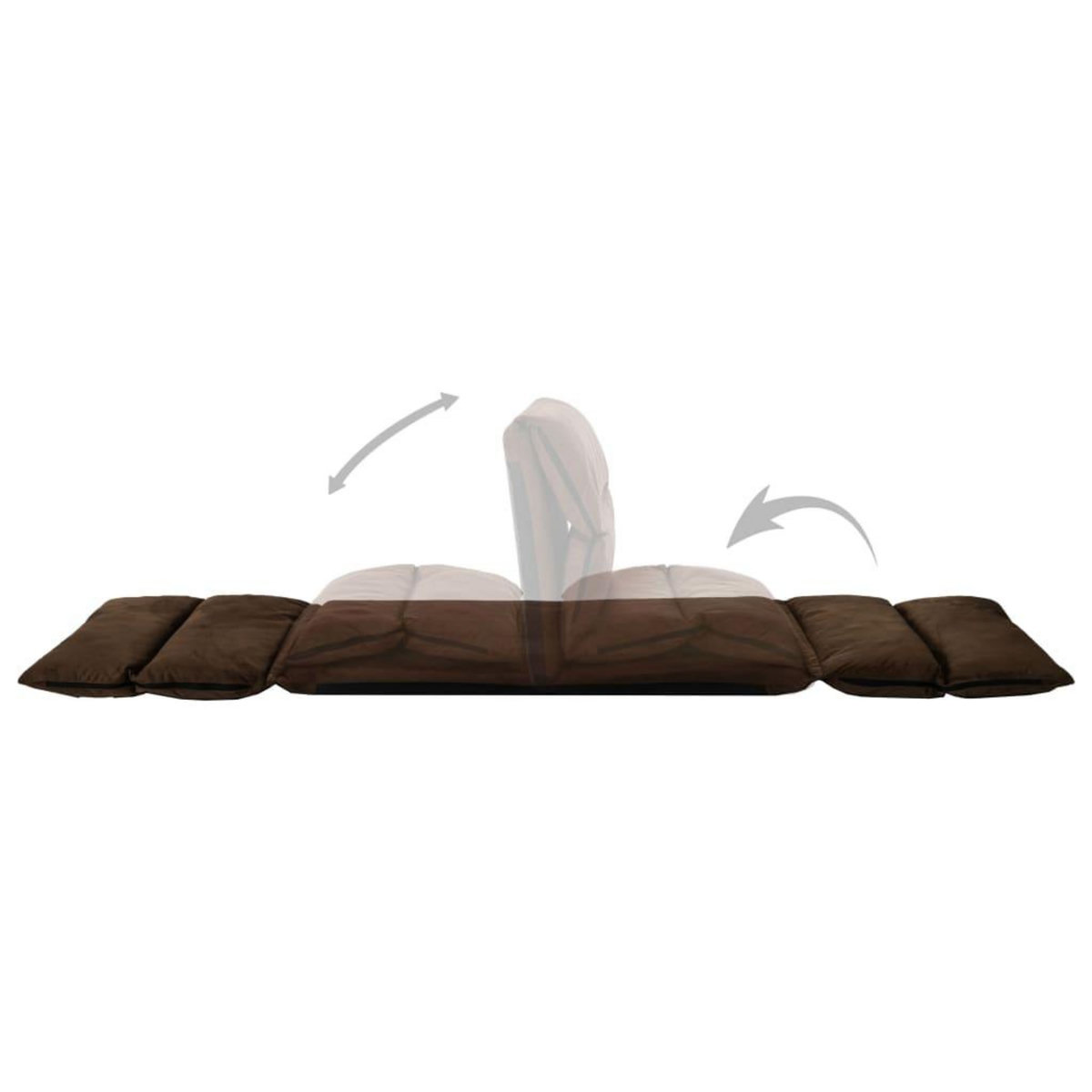 VIDAXL Chaise pliable de sol Marron Microfibre