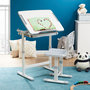 Voir la diapositive 3 : IDIMEX Ensemble bureau et chaise pour enfant TUTTO table et chaise réglable en hauteur, pupitre inclinable, métal blanc et plastique gris