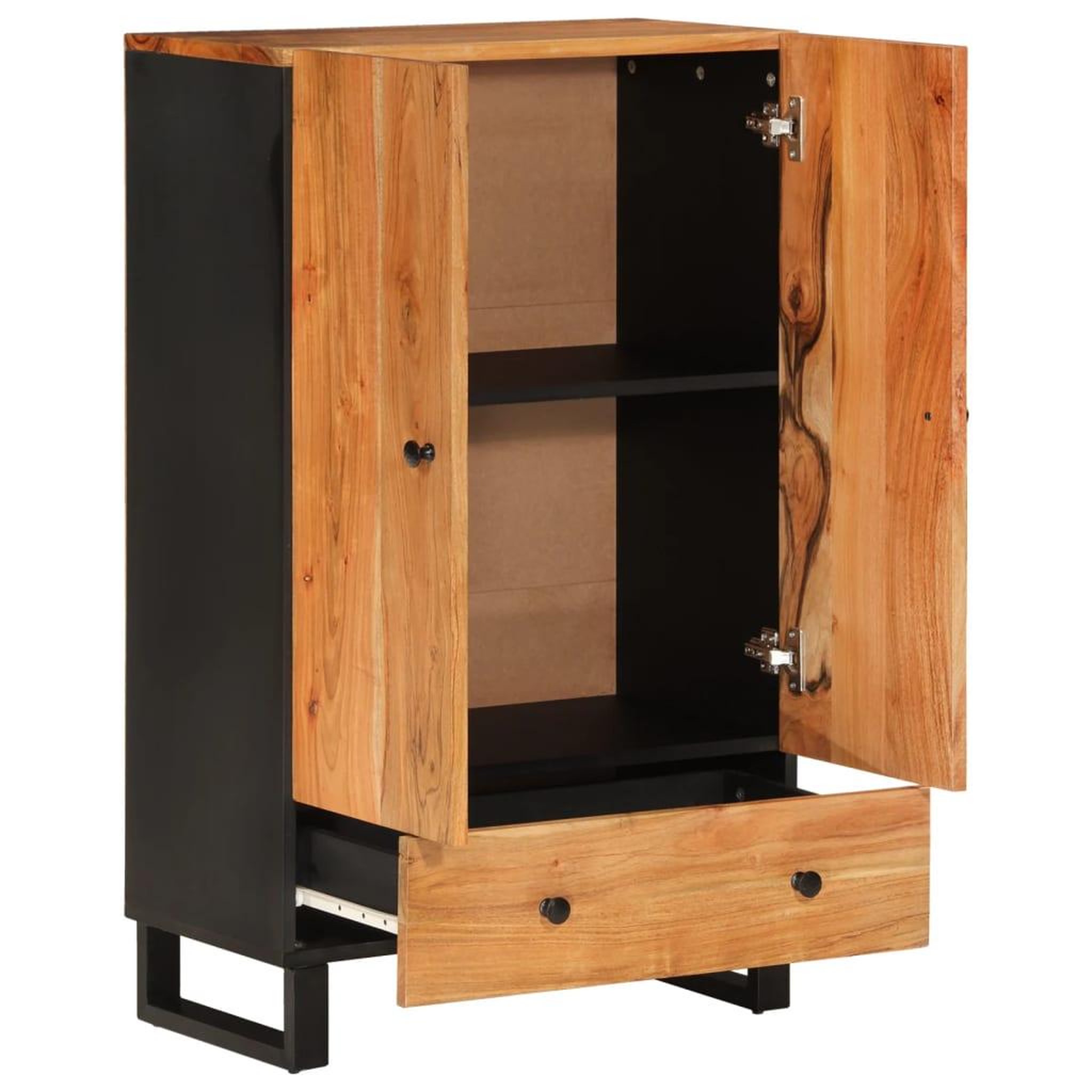 Voir la diapositive 4 : VIDAXL Buffet haut avec tiroir 60x33x100cm bois massif d'acacia et fer