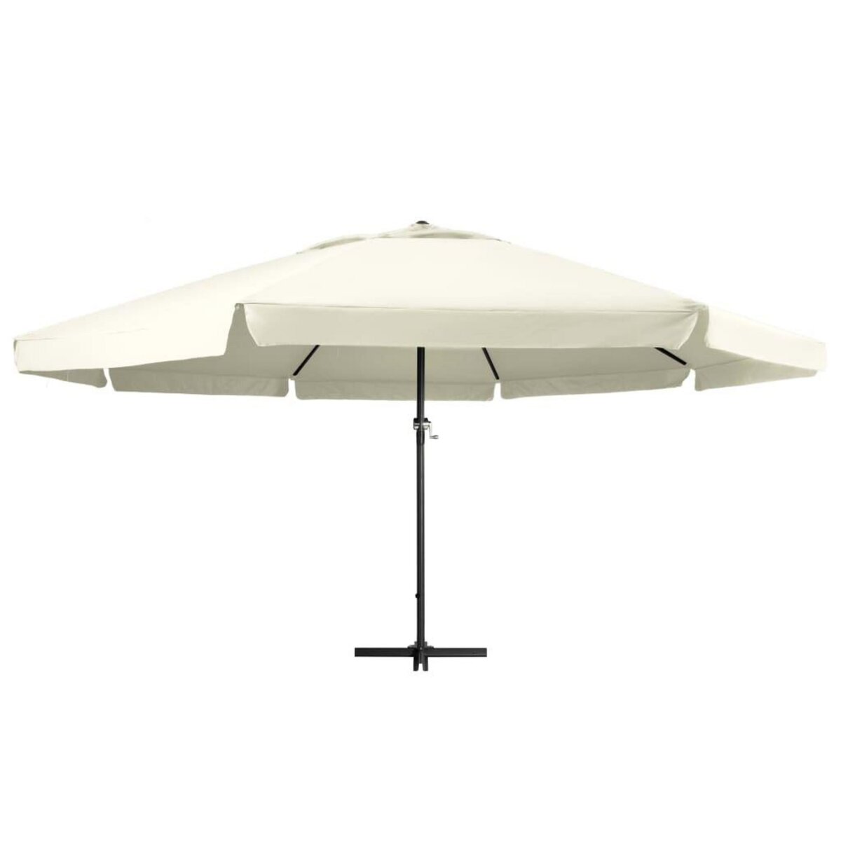 VIDAXL Parasol de jardin avec mat en aluminium 600 cm Blanc sable