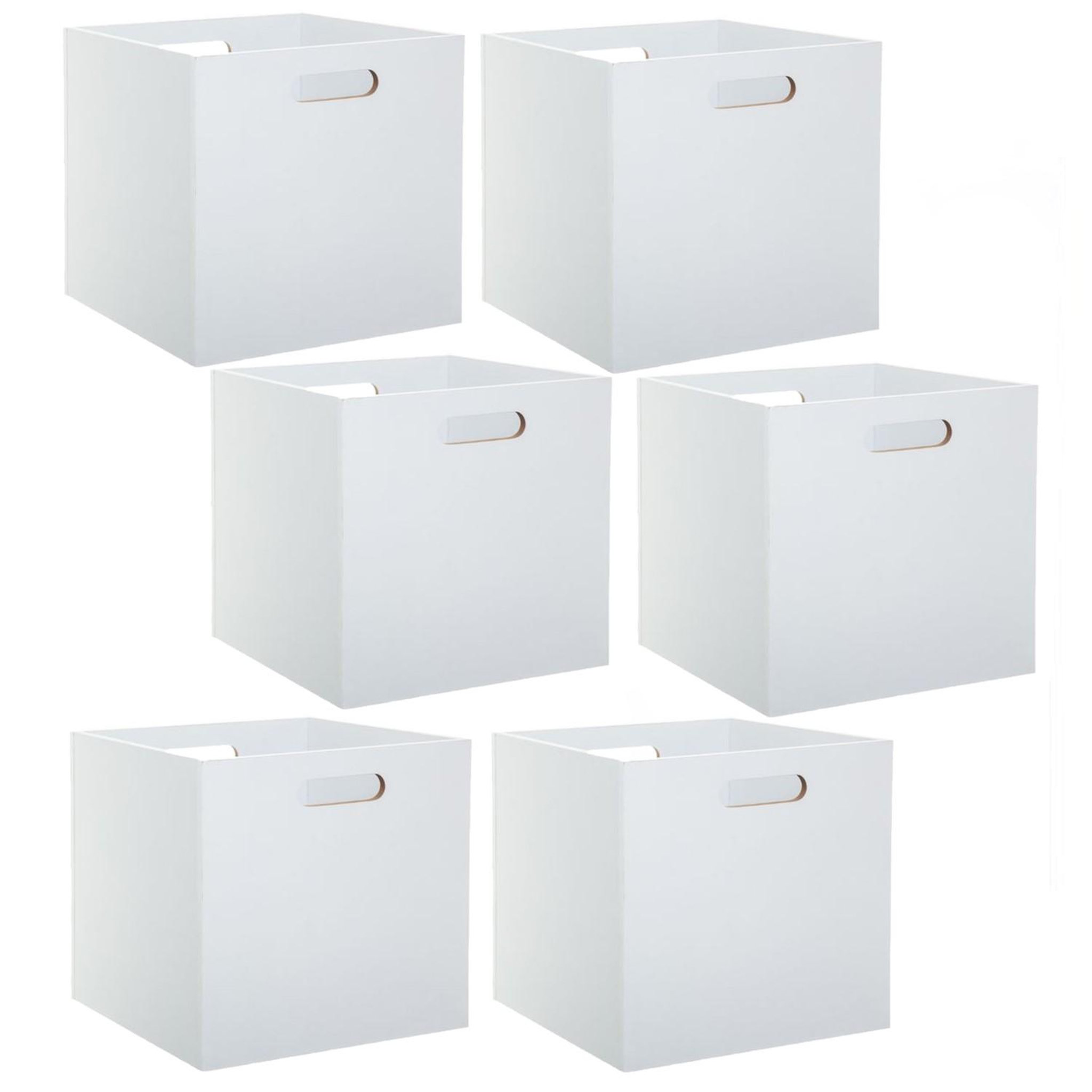 Voir la diapositive 1 : TOILINUX Lot de 6 Boîtes de rangement effet bois en MDF Mix n' modul