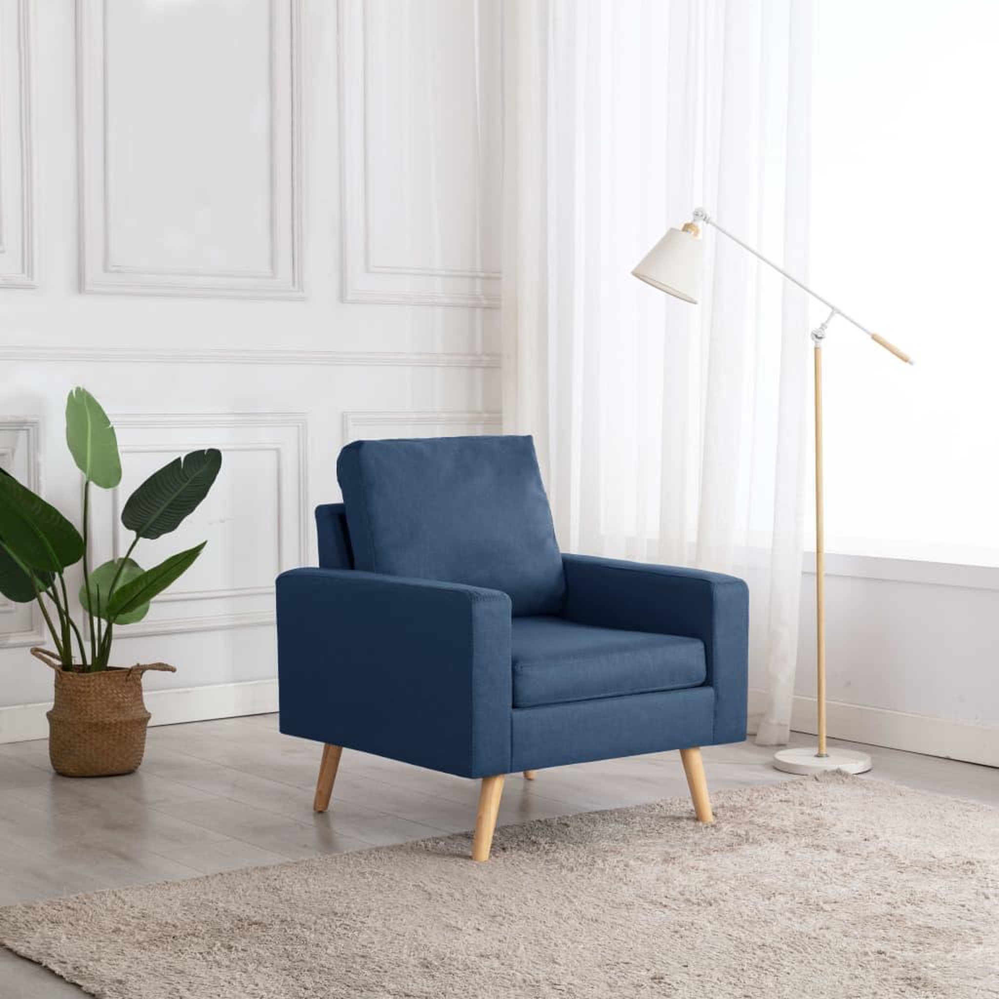 Voir la diapositive 1 : VIDAXL Fauteuil bleu tissu