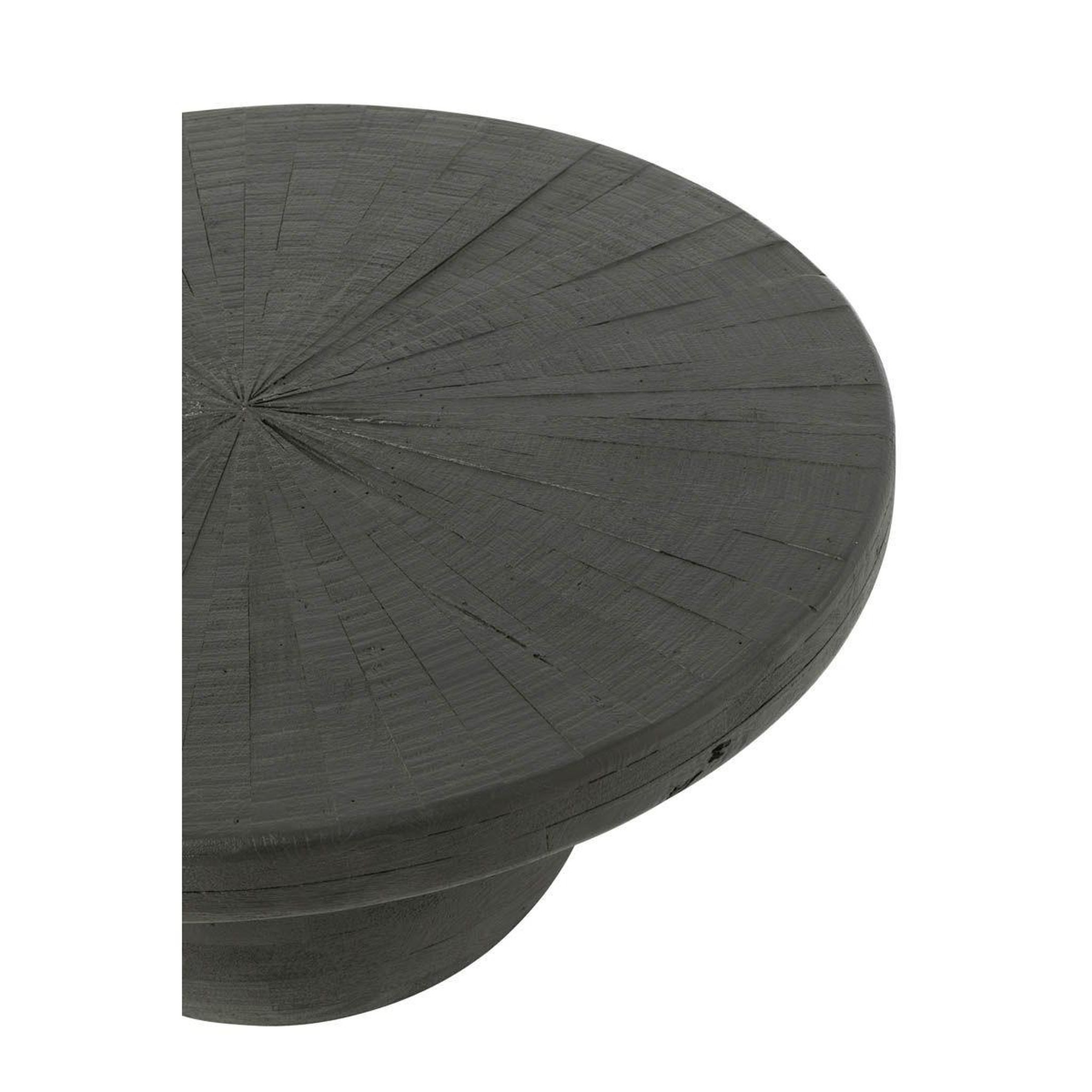 Voir la diapositive 2 : J-LINE Table basse ronde en bois  shanil  80cm noir