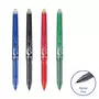 PILOT  Lot de 4 stylos rollers effaçables Frixion Softgrip assortiment Noir Bleu Rouge Vert