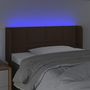 Voir la diapositive 4 : VIDAXL Tete de lit a LED Marron fonce 93x16x78/88 cm Tissu