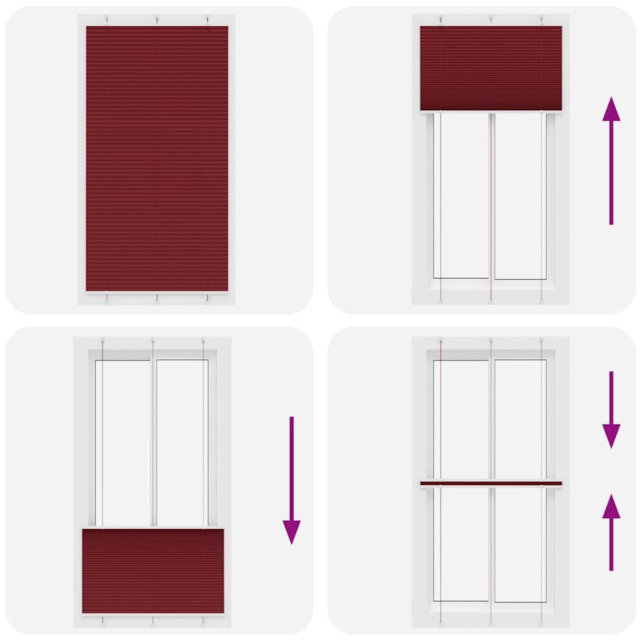 Voir la diapositive 5 : VIDAXL Store plisse rouge bordeaux 110x200 cm largeur du tissu 109,4cm