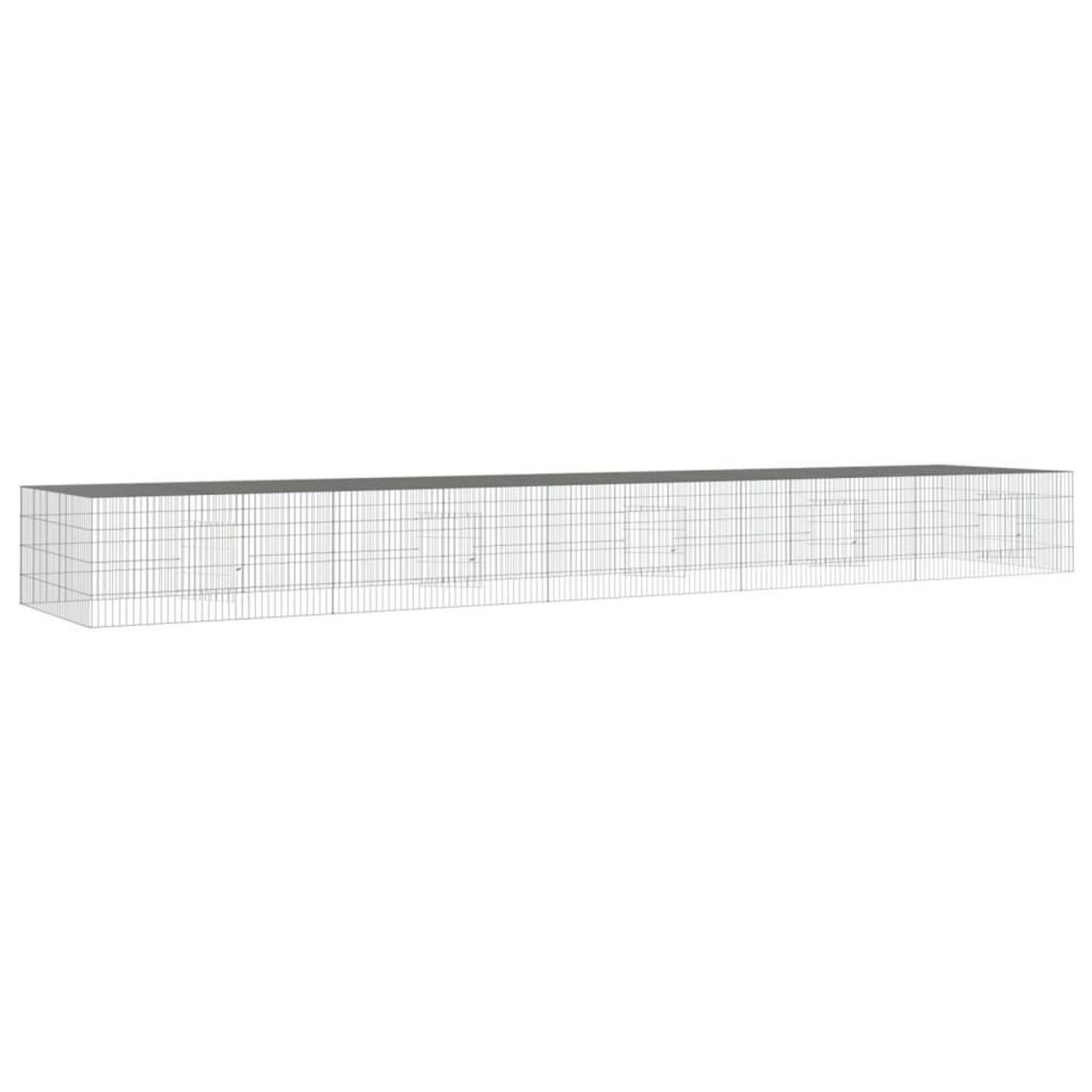 VIDAXL Cage a lapin 5 panneaux 541x109x54 cm Fer galvanise