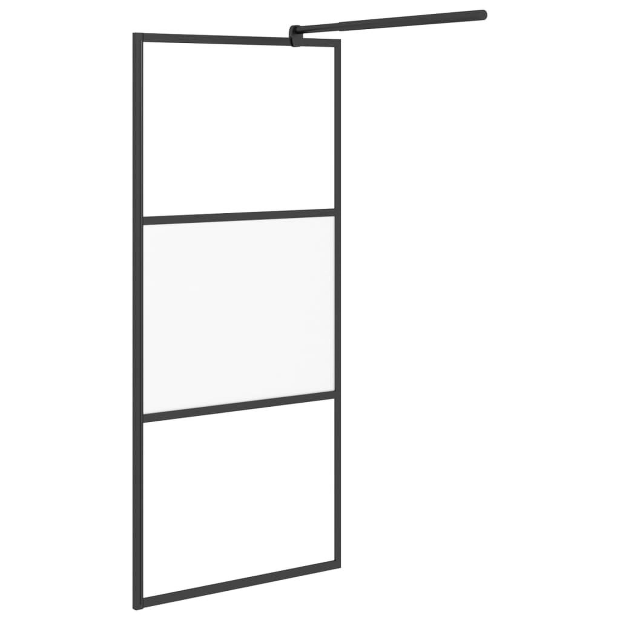 Voir la diapositive 4 : VIDAXL Paroi de douche 80x195 cm Verre ESG demi-depoli Noir