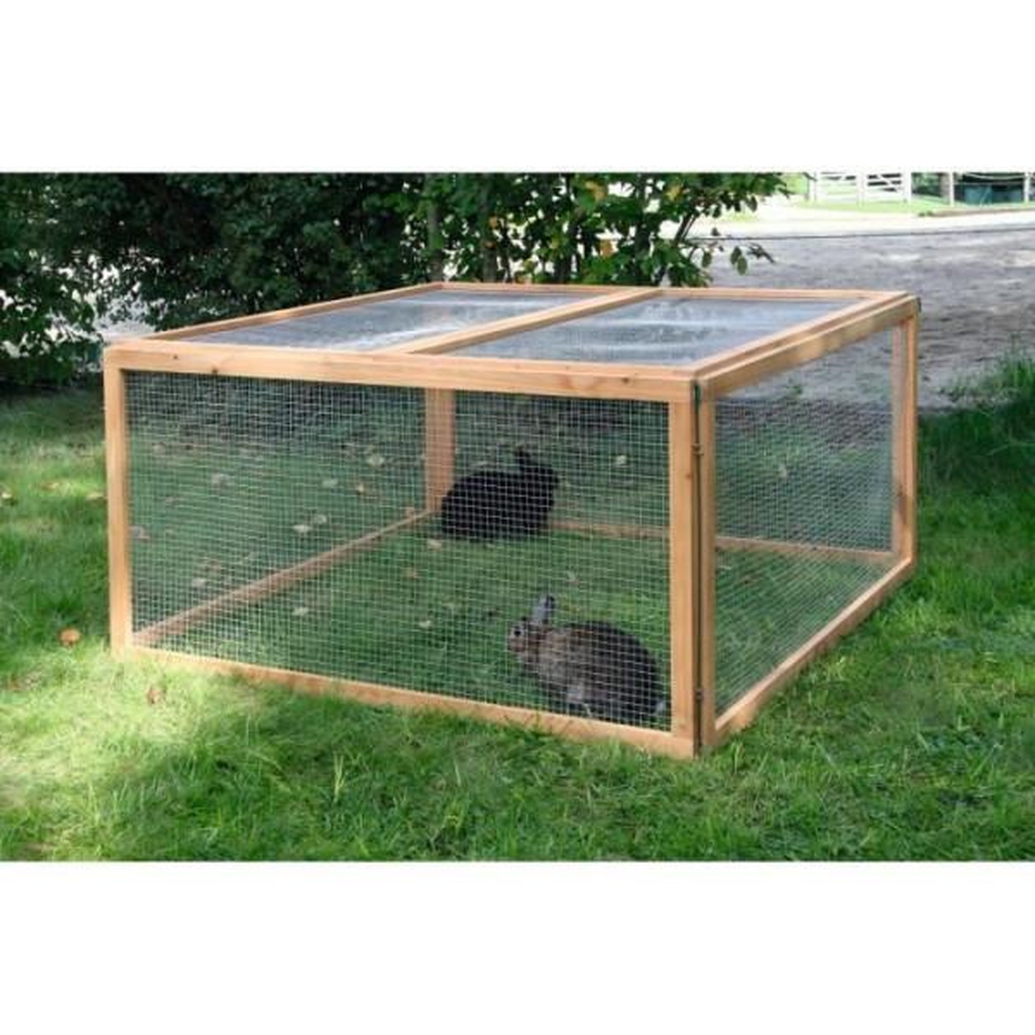KERBL KERBL - Enclos extérieur pour rongeurs - Vario Bois - Grillage fin - Dimensions 120x120x59cm