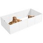 Voir la diapositive 1 : PAWHUT Parc de mise bas pour chien - caisse de mise bas pour chien - hauteur porte réglable - bois pin MDF blanc